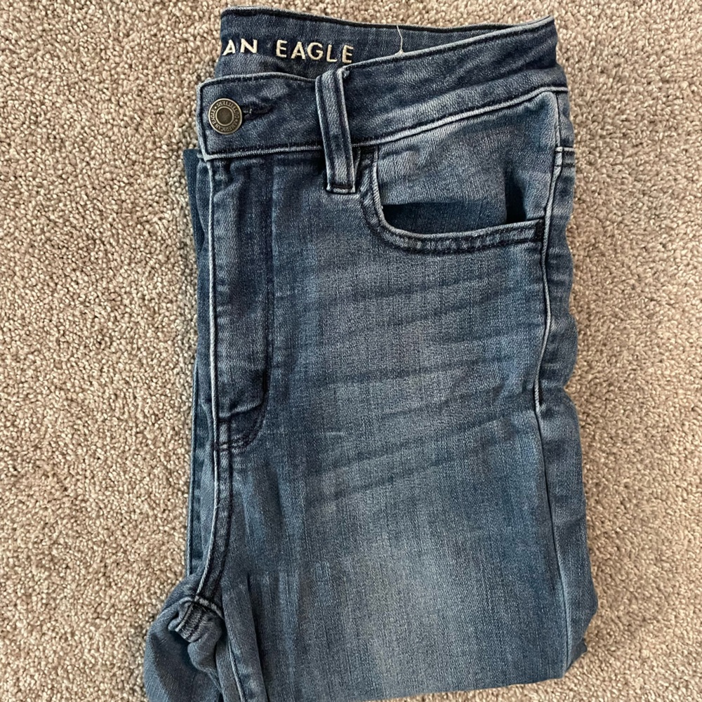 American Eagle Outfitters Women's High Waisted Dark Blue Skinny Jeans